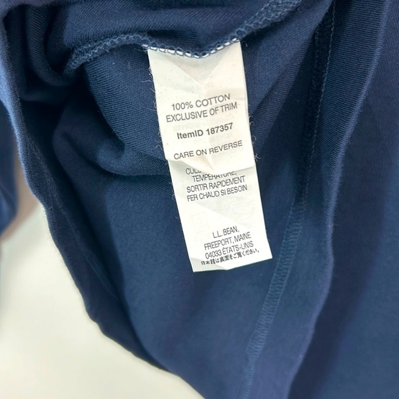 L.L. Bean Men's Navy Turtleneck Size Large Layer Hike Outdoor 100% Cotton Camp - Picture 4 of 6